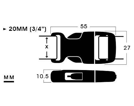 20MM (3/4”) POM Side Release Buckle | B2SSB-29