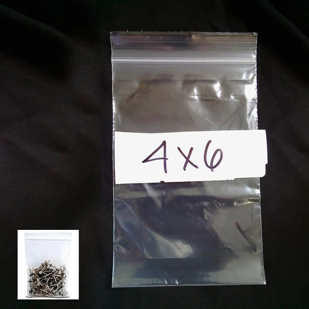 600 Bags Reclosable Poly 4Mil Clear Baggies Resealable Storage W 4"x6" H