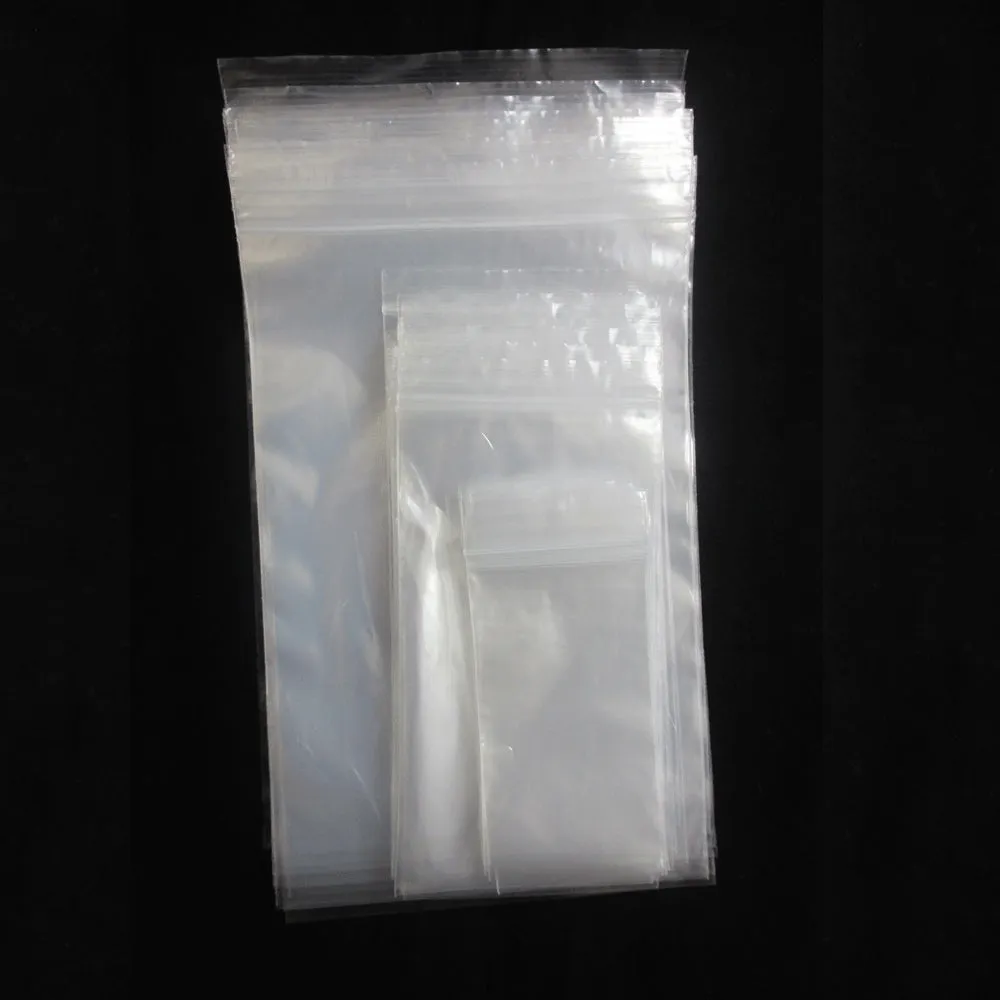 600 Clear Baggies Reclosable Zipper Lock Plastic Bags Poly Jewelry Assorted Size