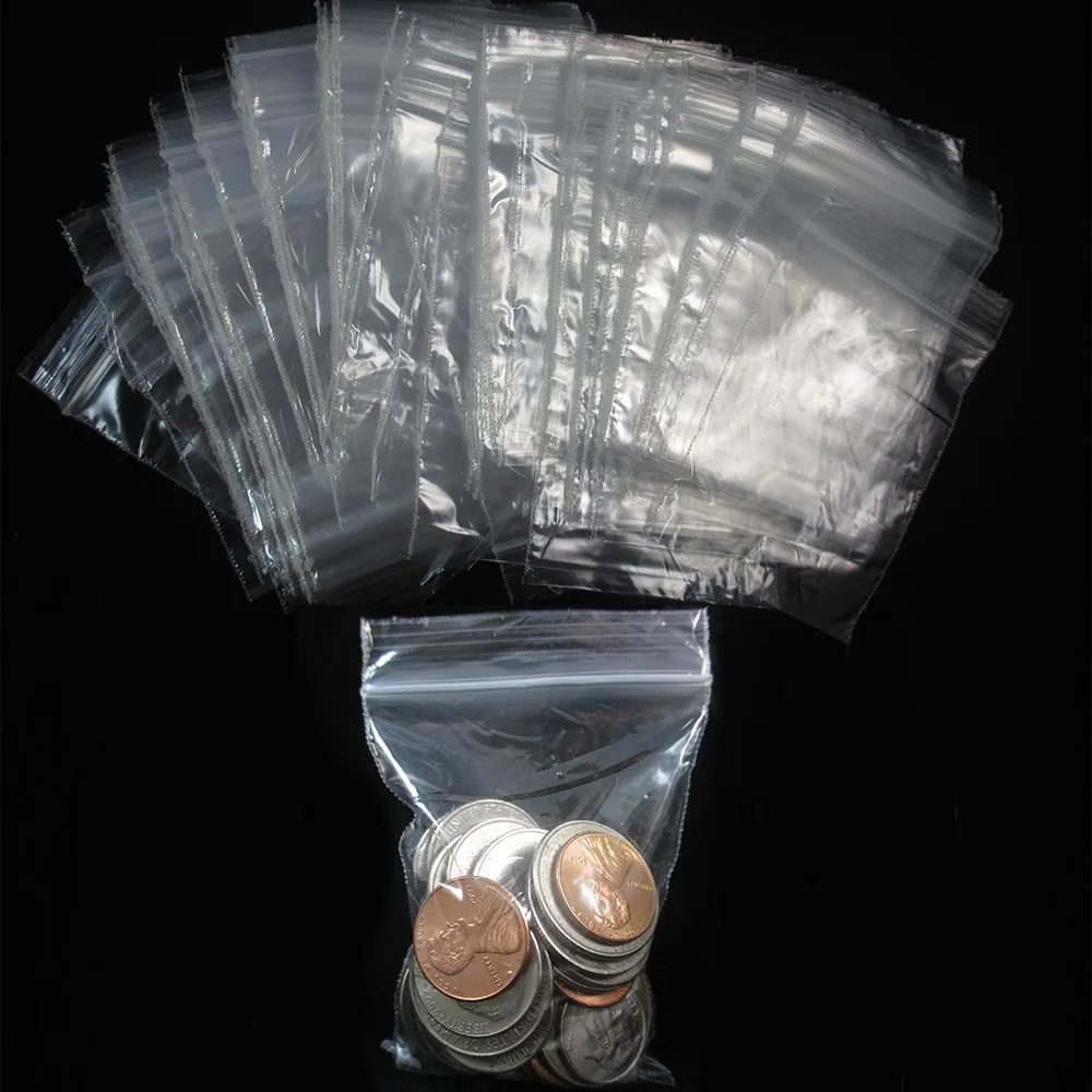 600 Pc Reclosable Baggies Zip Plastic Poly Bags with Resealable Lock Seal Zipper