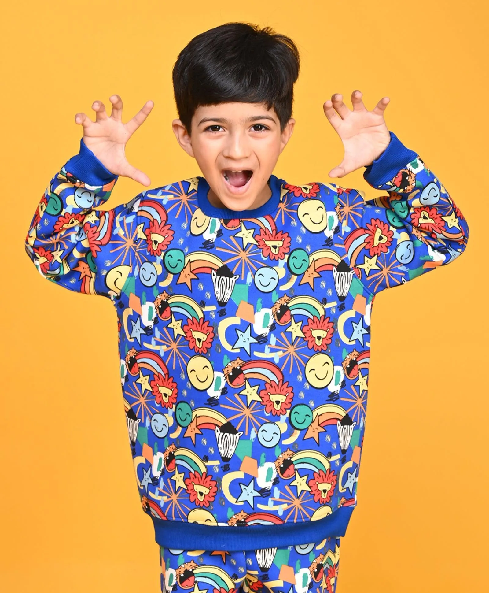 ANIMAL BOYS FLEECE SWEATSHIRT - BLUE