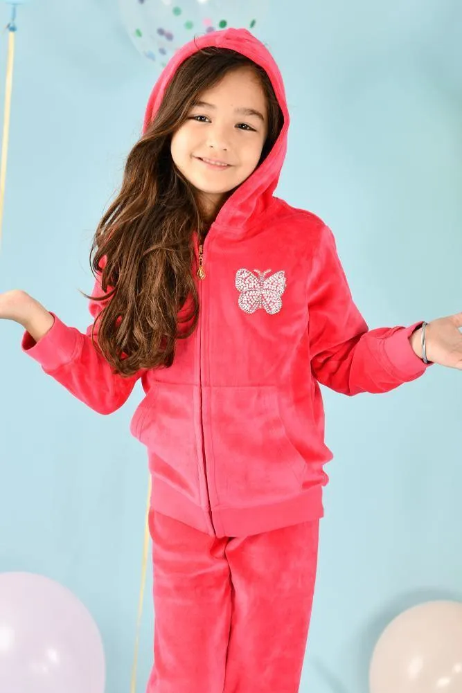 BUTTERFLY PINK VELOUR JOGGER