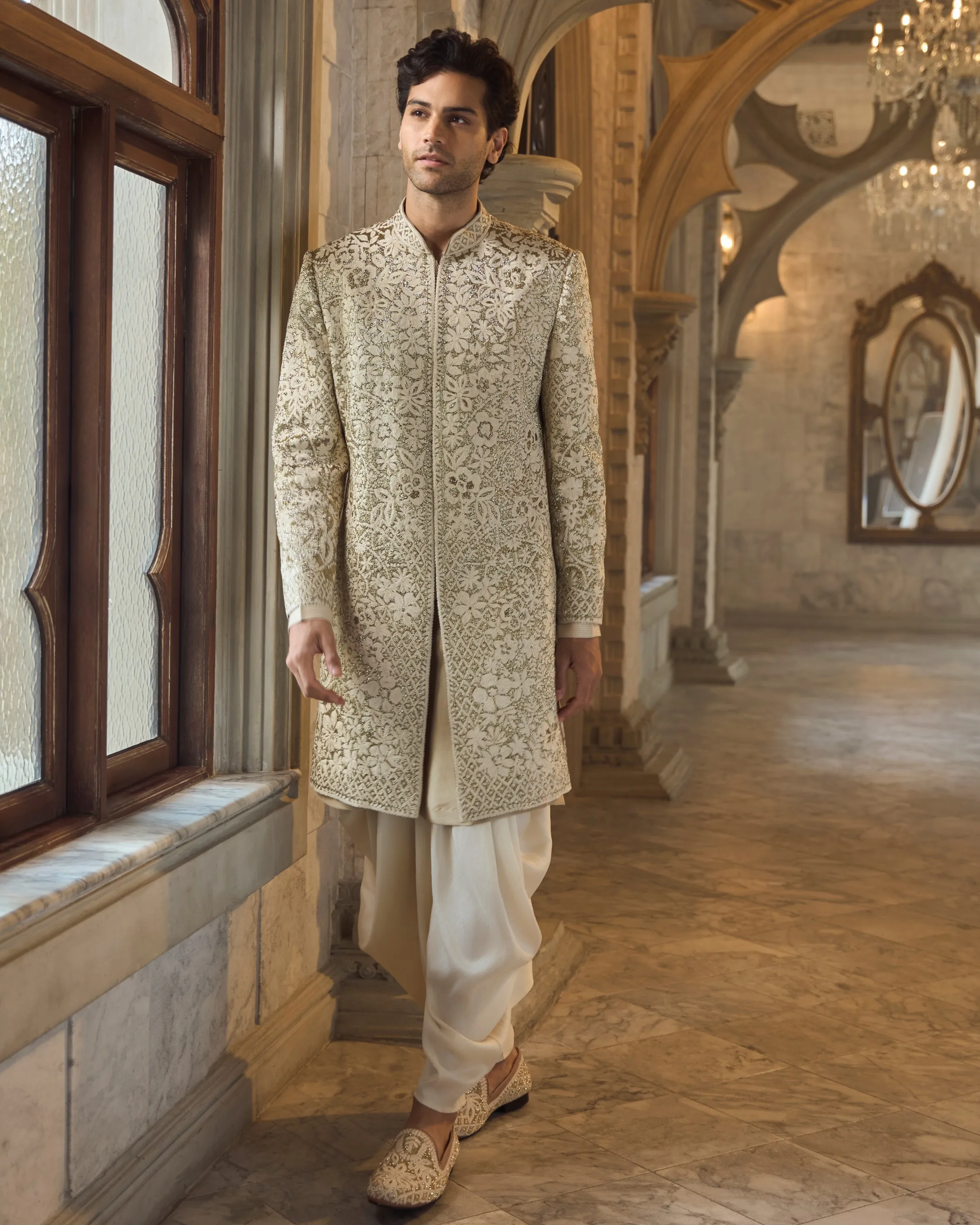 Chapelle Antique Gold Sherwani Set