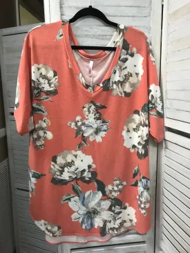 Cool Melon Brand Floral Top -1X