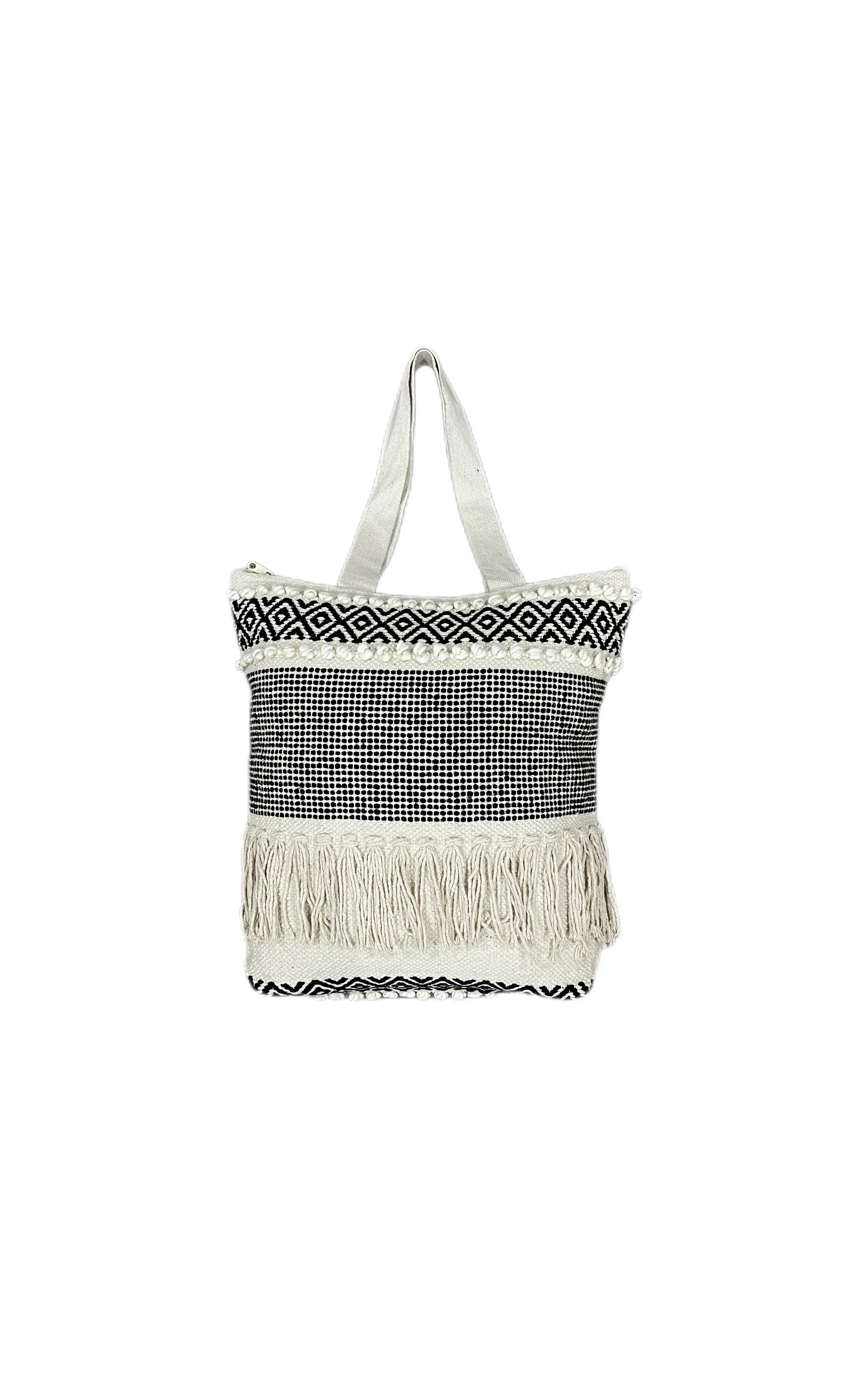 Cotton Boho Handmade Tufted Tote Bag