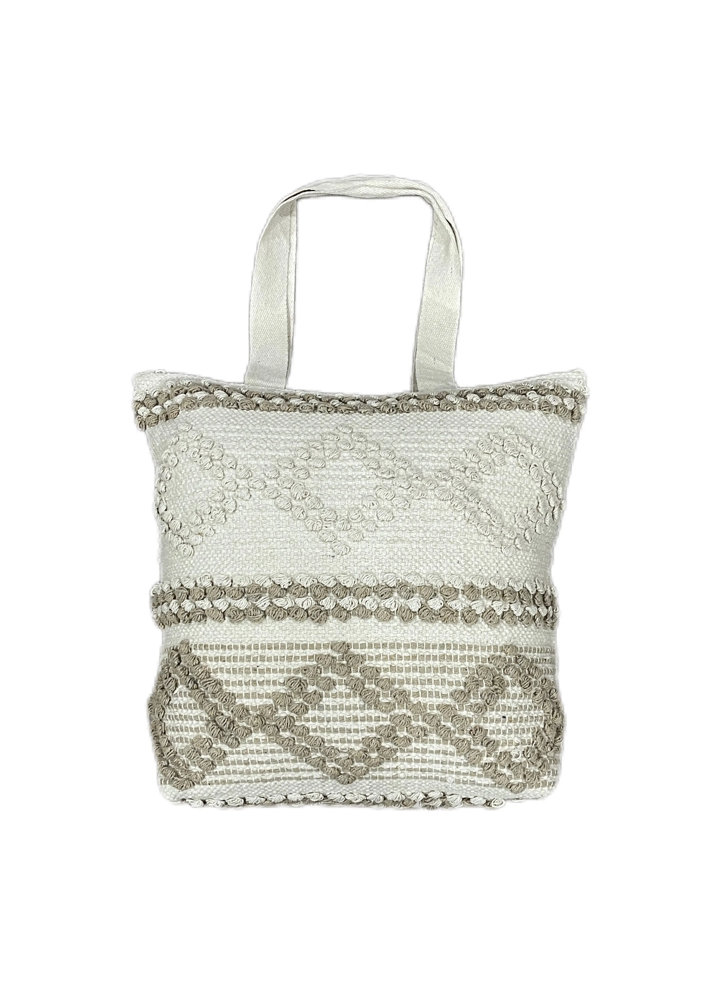 Cotton Boho Handmade Tufted Tote Bag