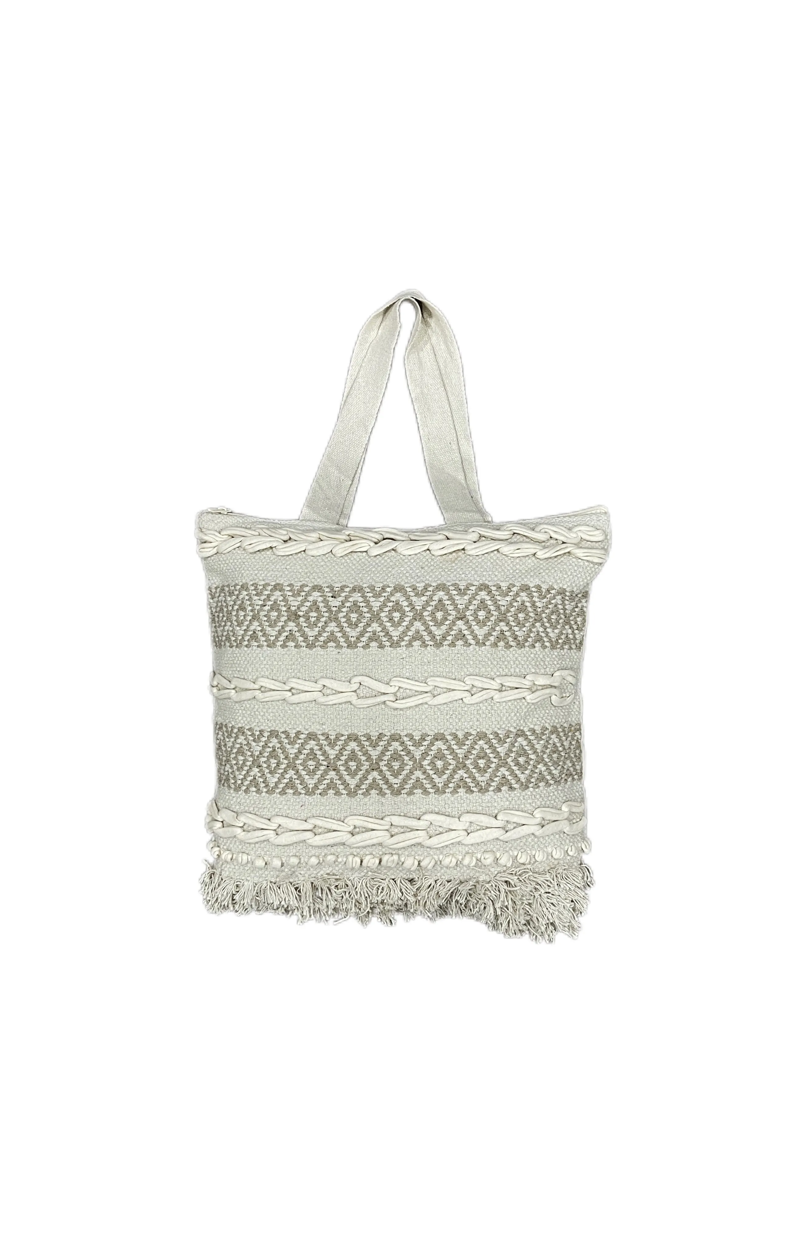 Cotton Boho Handmade Tufted Tote Bag