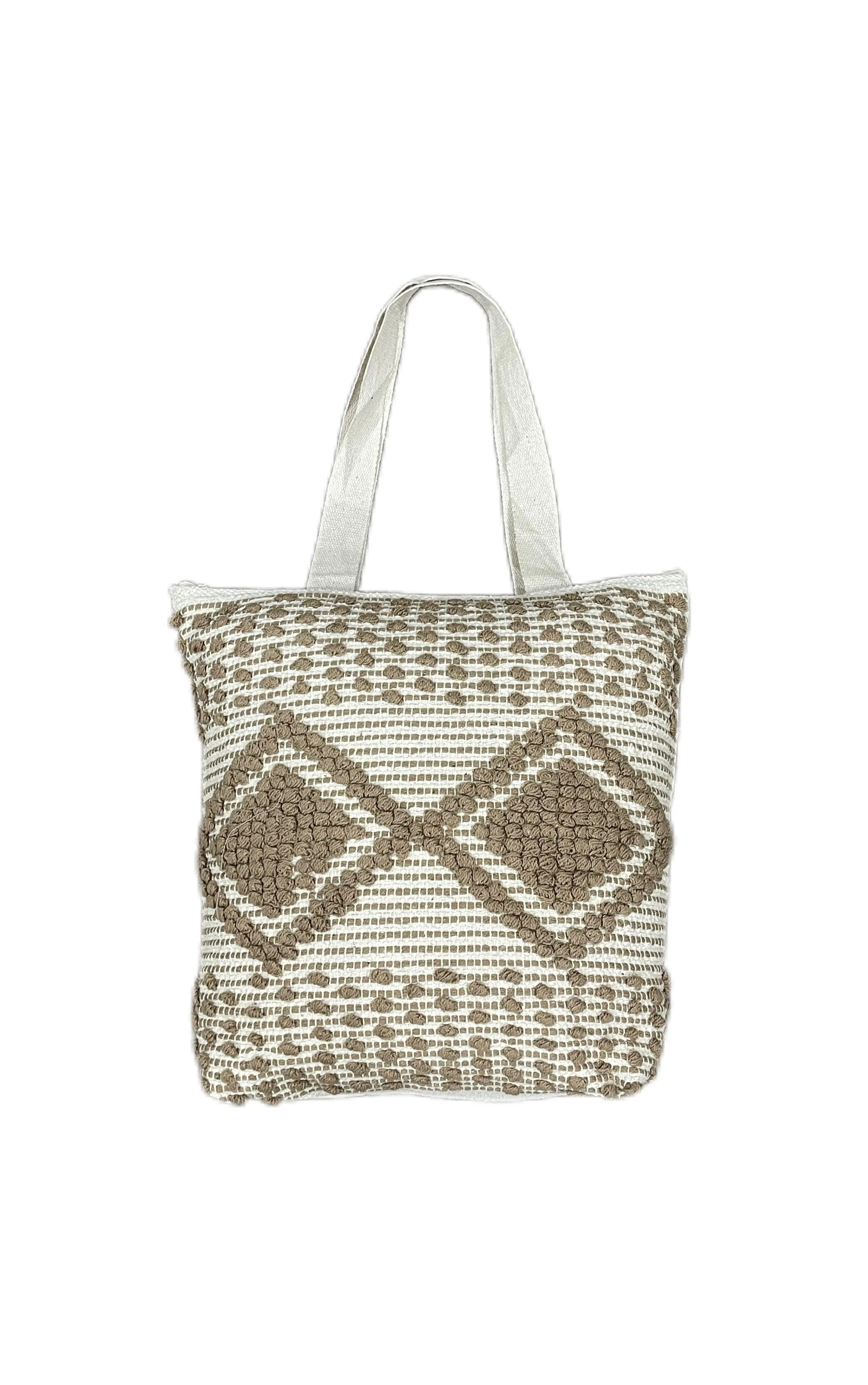 Cotton Boho Handmade Tufted Tote Bag