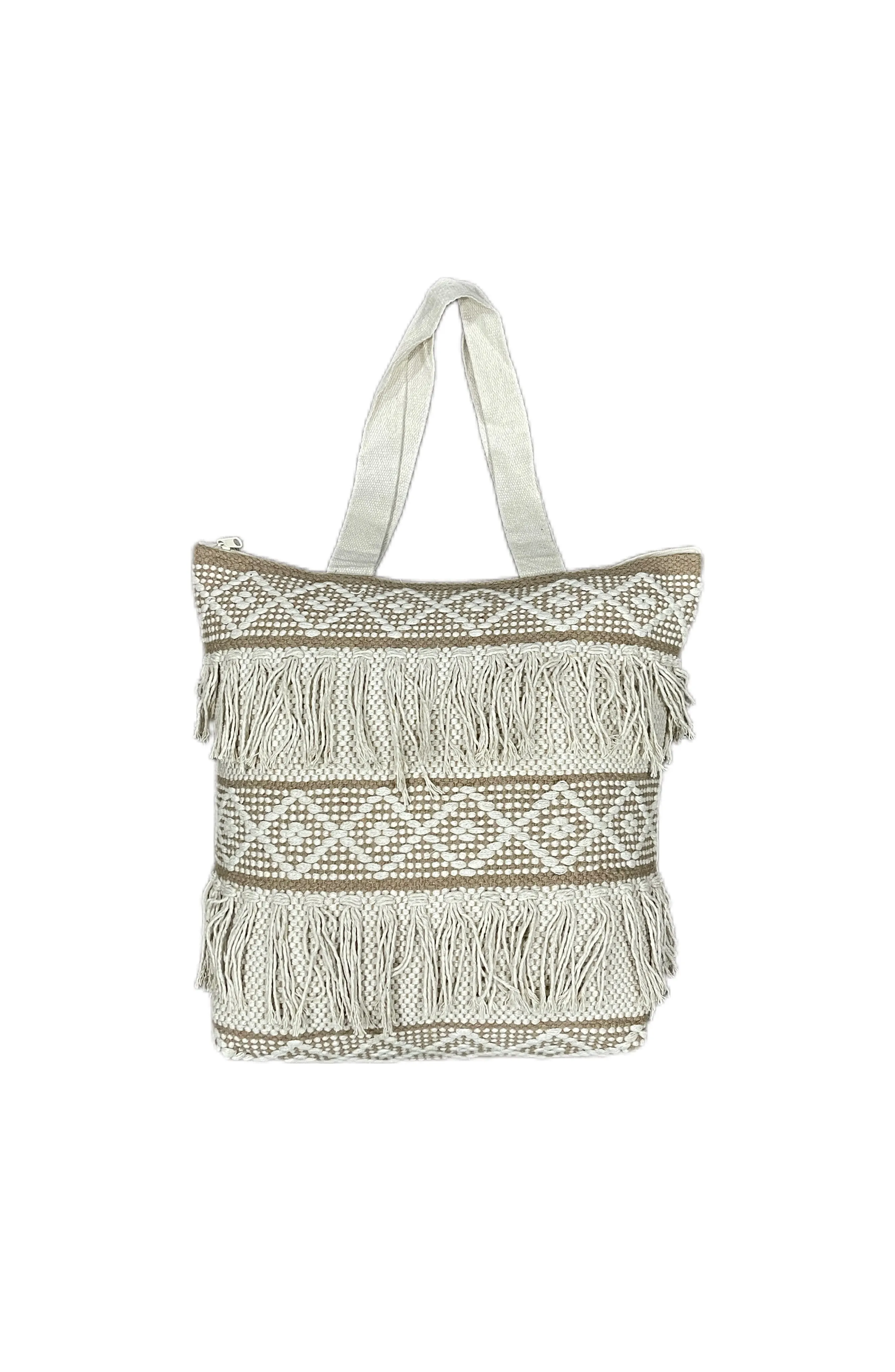 Cotton Boho Handmade Tufted Tote Bag