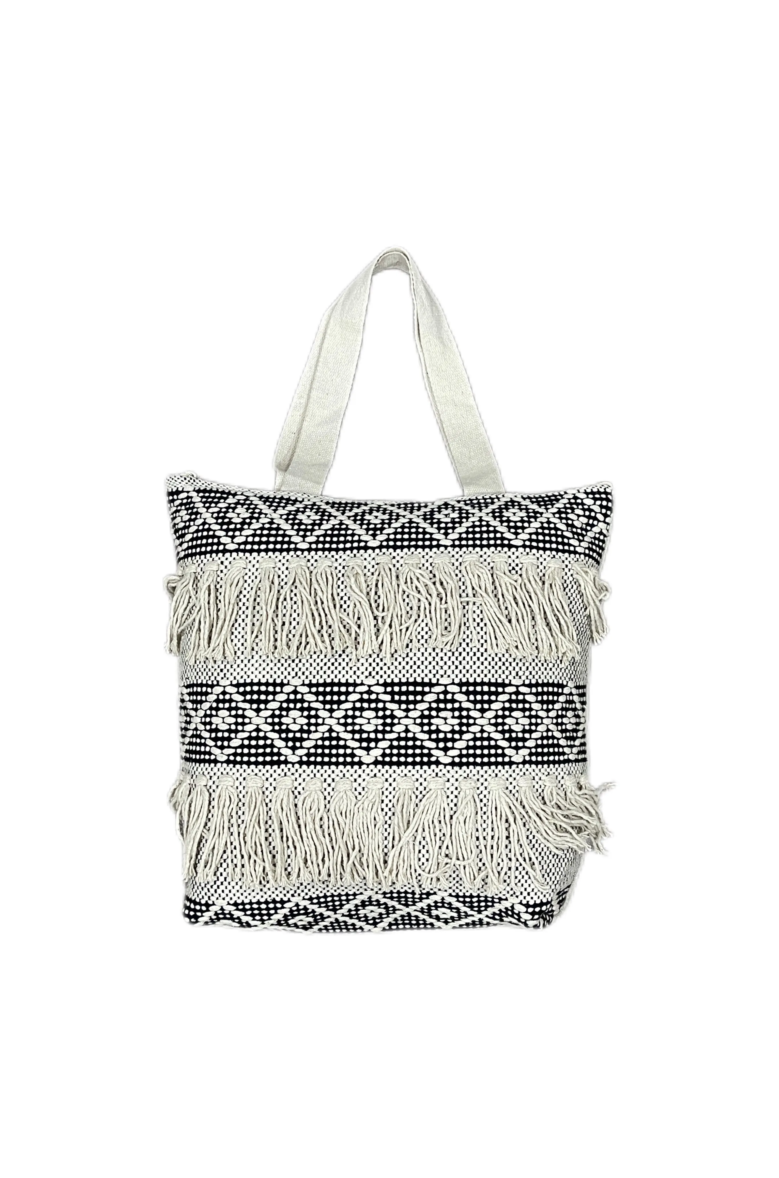Cotton Boho Handmade Tufted Tote Bag