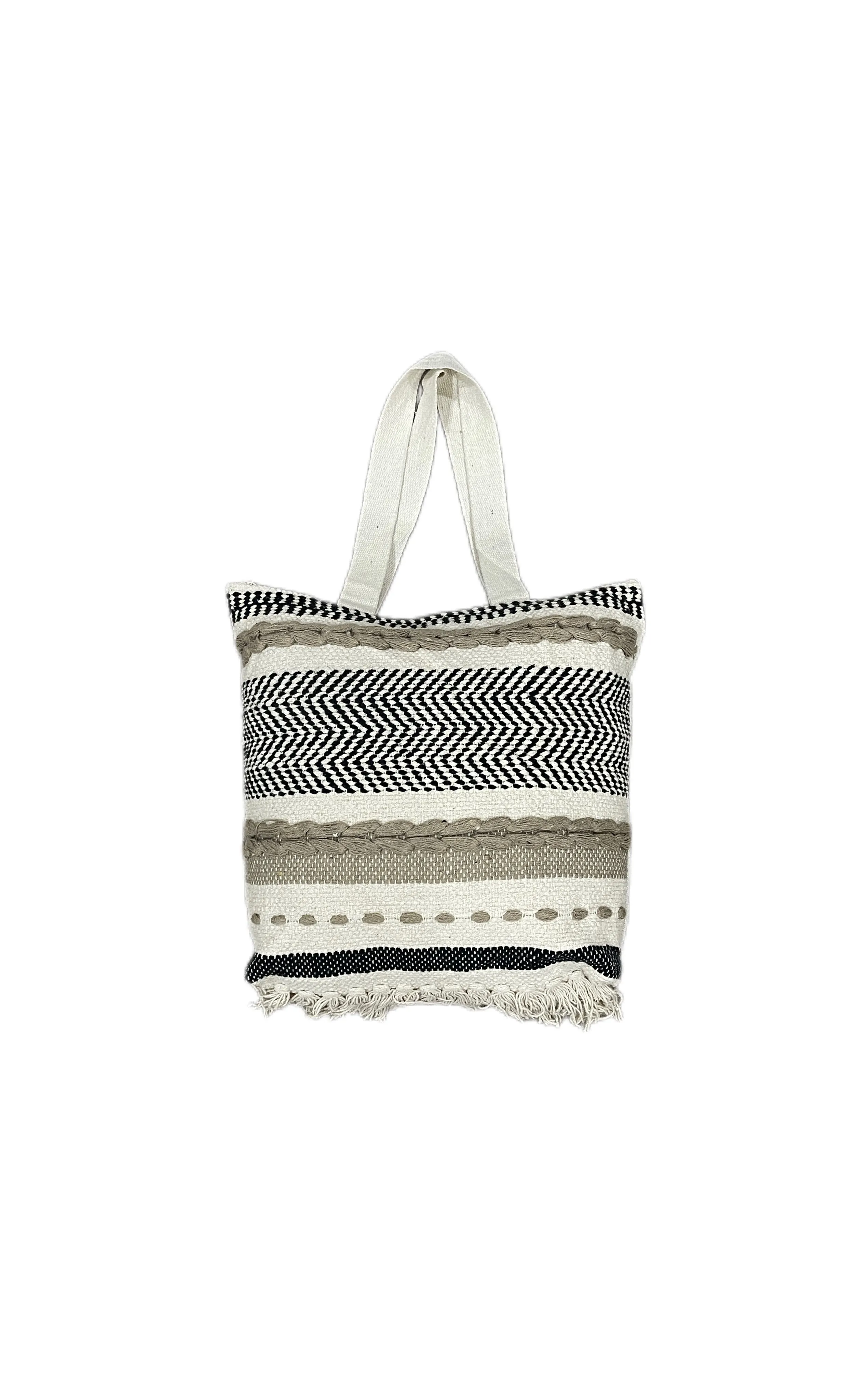 Cotton Boho Handmade Tufted Tote Bag