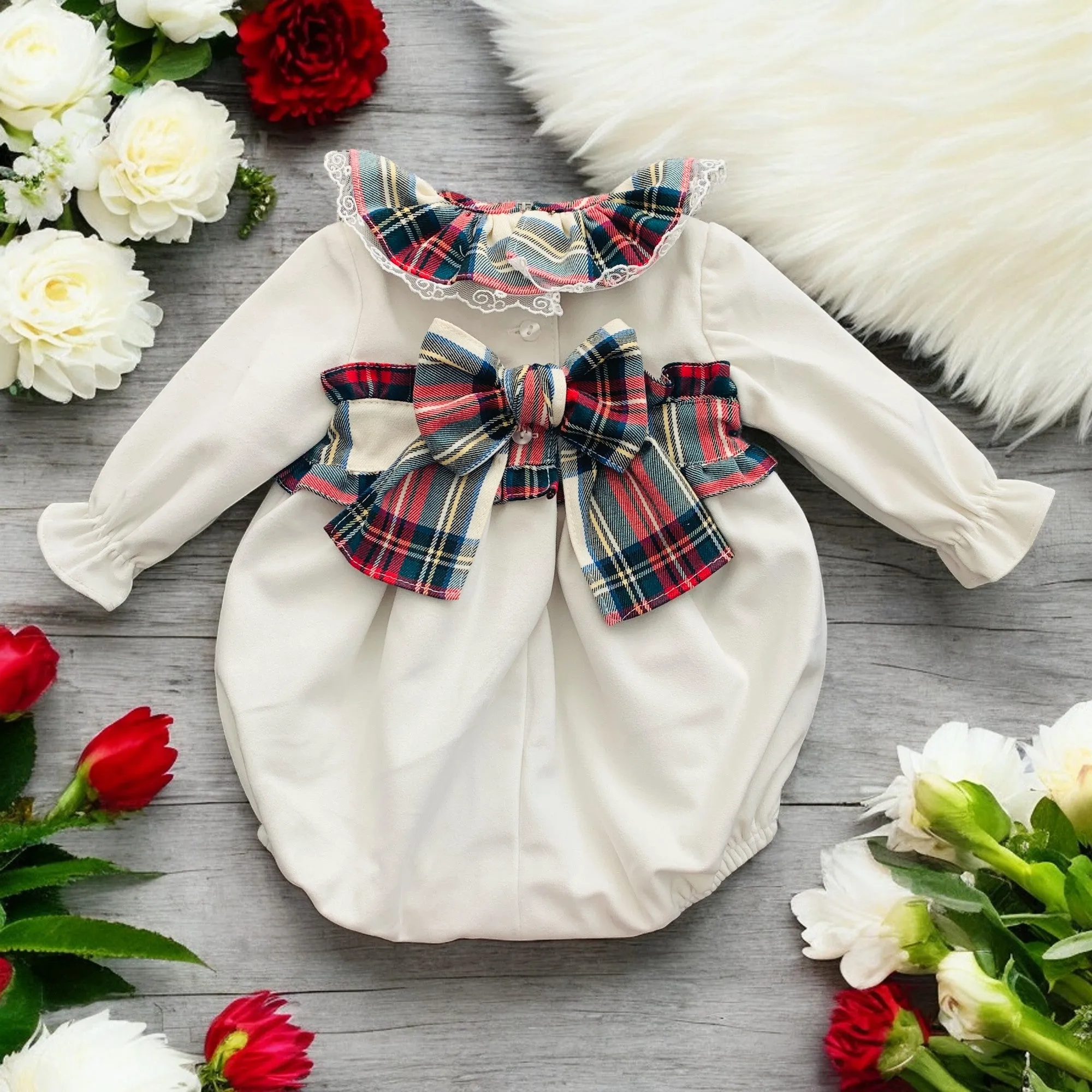 Cream Velvet Romper