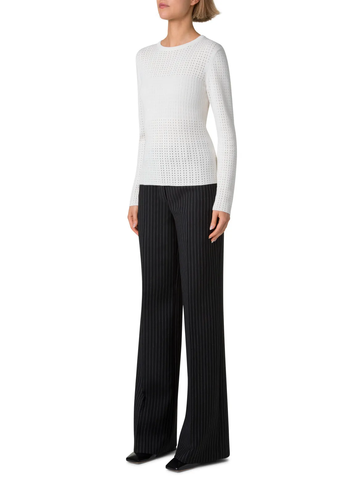 Knit Sweater in Silk Cotton Ajour