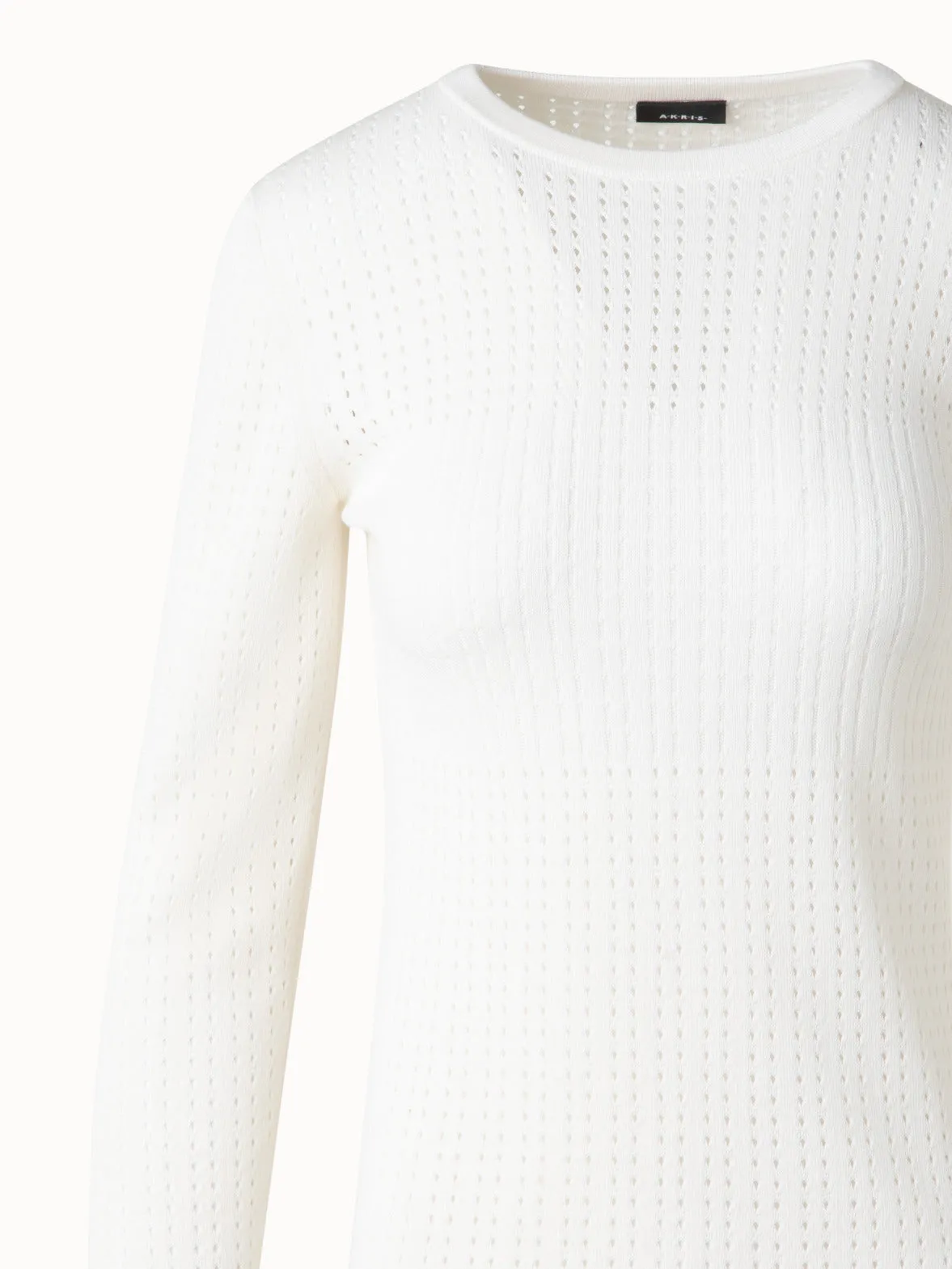 Knit Sweater in Silk Cotton Ajour