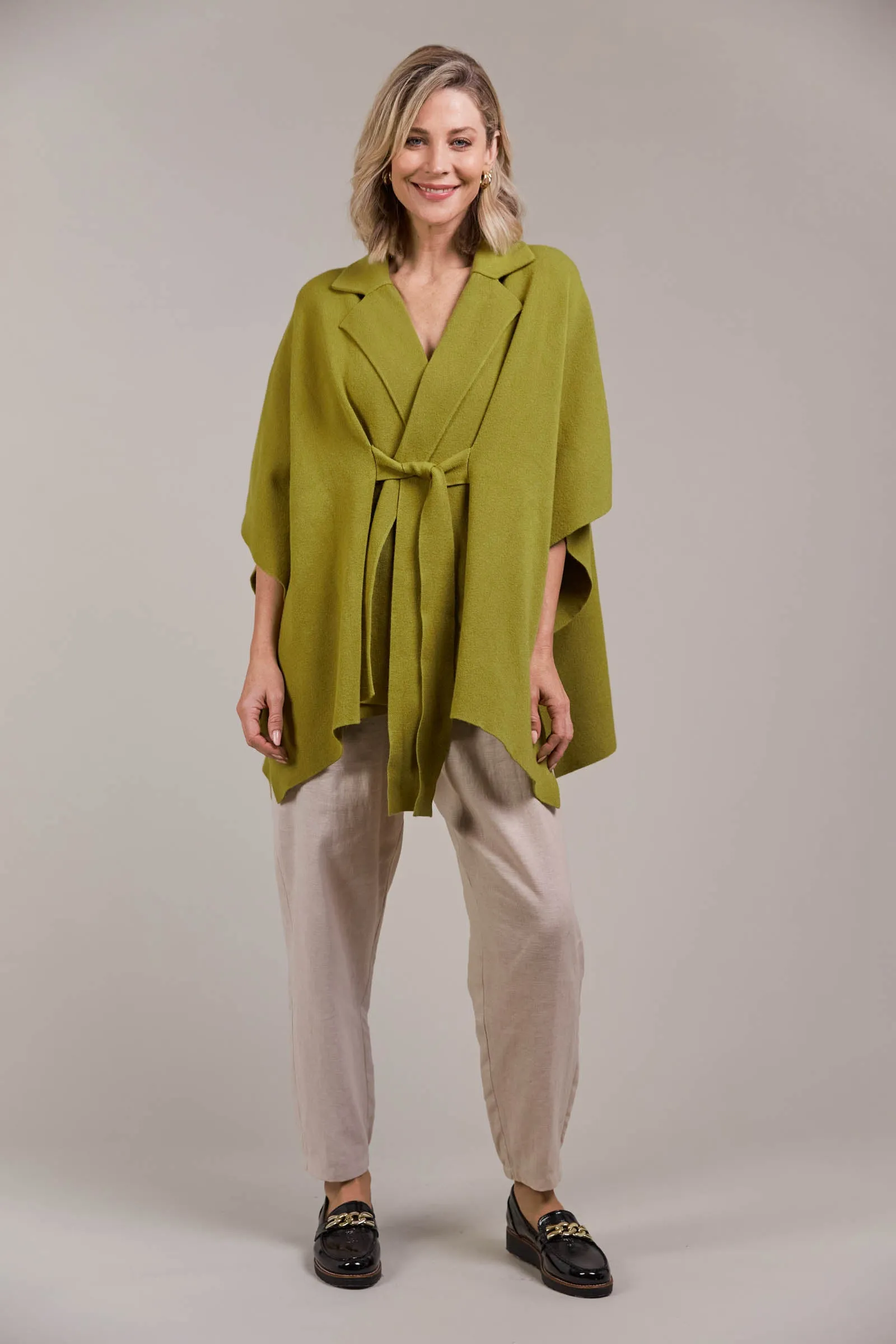 Palmer Knit Cape - Chartreuse