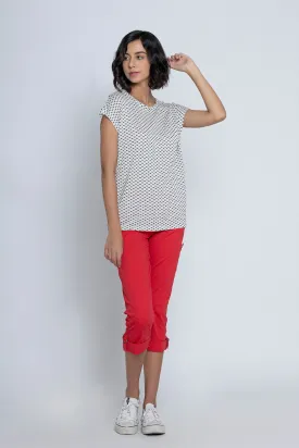 True Red Casual Capri
